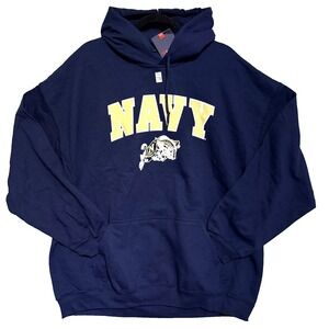 Navy Midshipmen Fantatics Hoodie Mens 2XL Blue US Naval Academy Goat Pullover